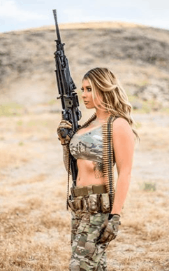 Kayla Manthey Holding Gun